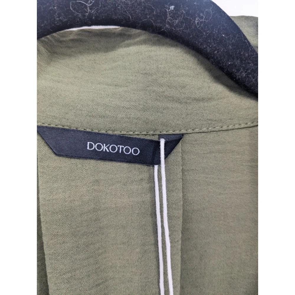 Dokotoo Blouse Womans Small‎ Green Smocked Lightweight Office Career Top NWT - Picture 6 of 12